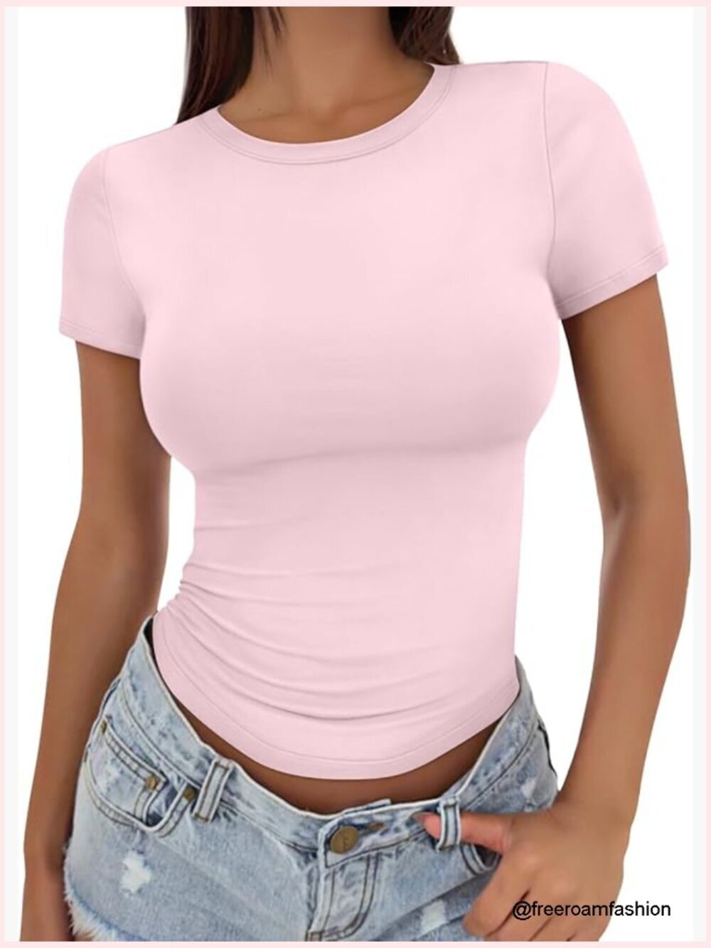 Stretchy Soft Slim Fit Crop Top Workout T-Shirt